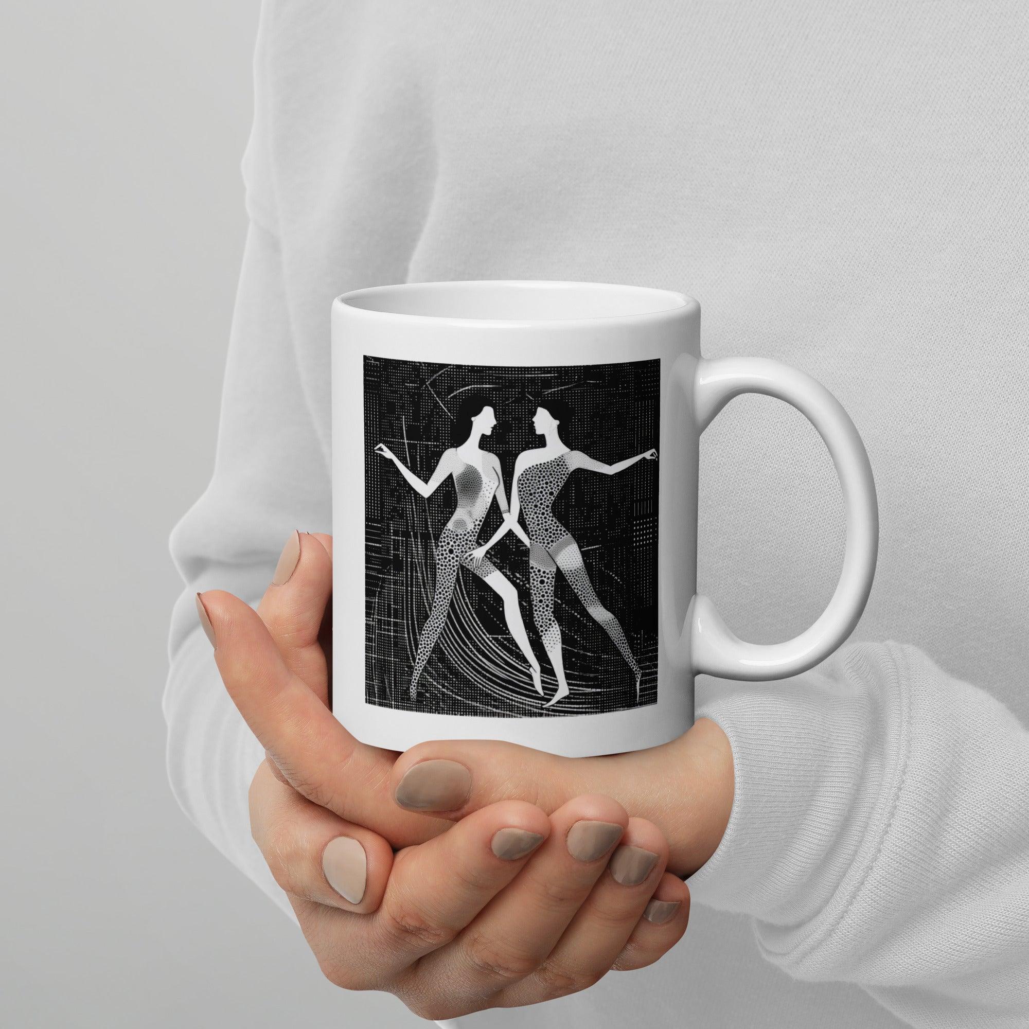 Balletic Romance white glossy mug on a kitchen counter