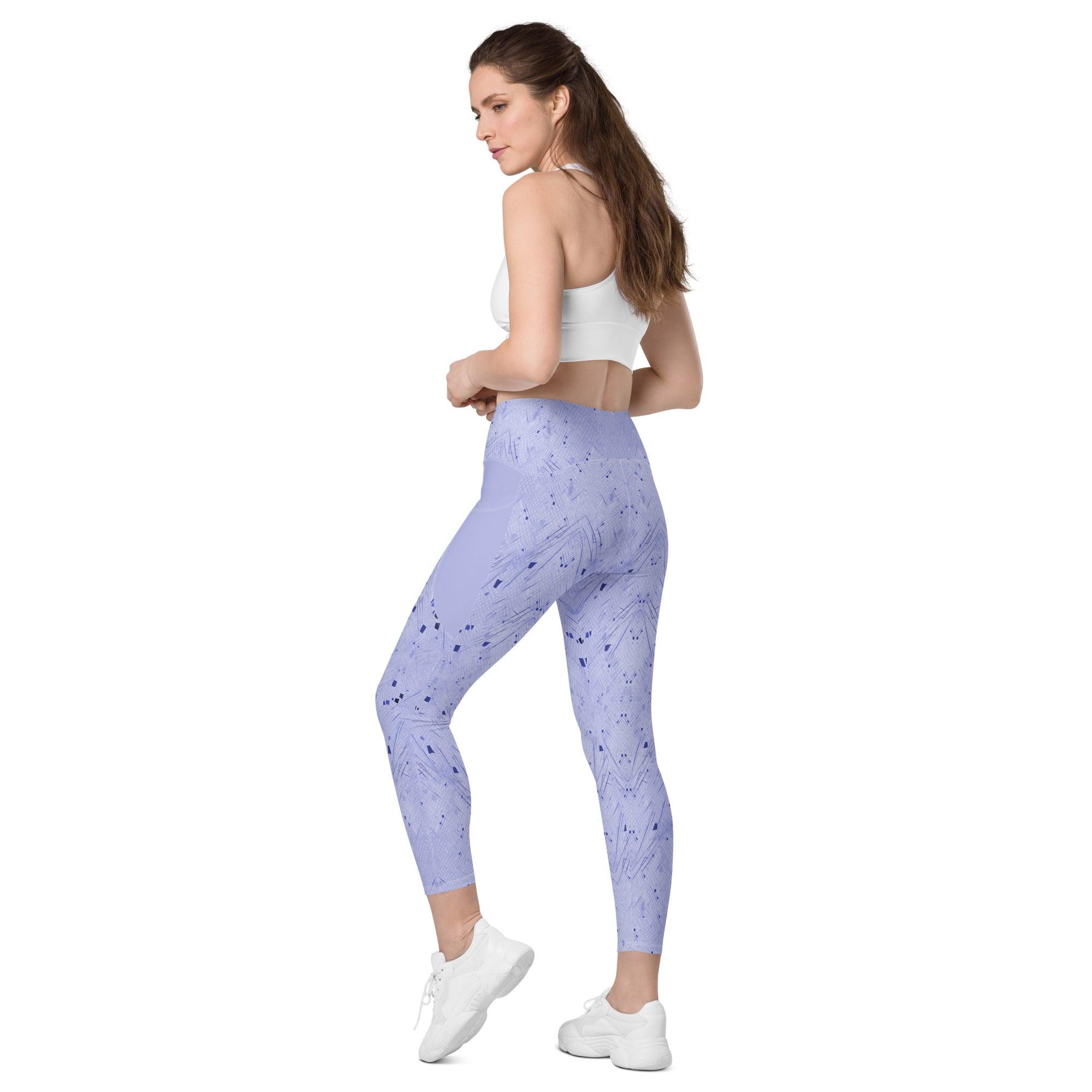 Close-up of the crossover design on Balletic Romance III leggings.