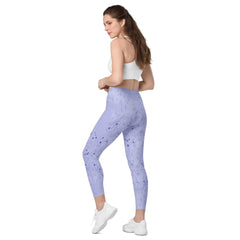 Close-up of the crossover design on Balletic Romance III leggings.