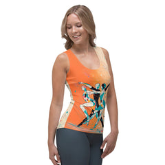 Fashionable Balletic Romance tank top in a cut & sew style, ideal for adding a romantic flair.