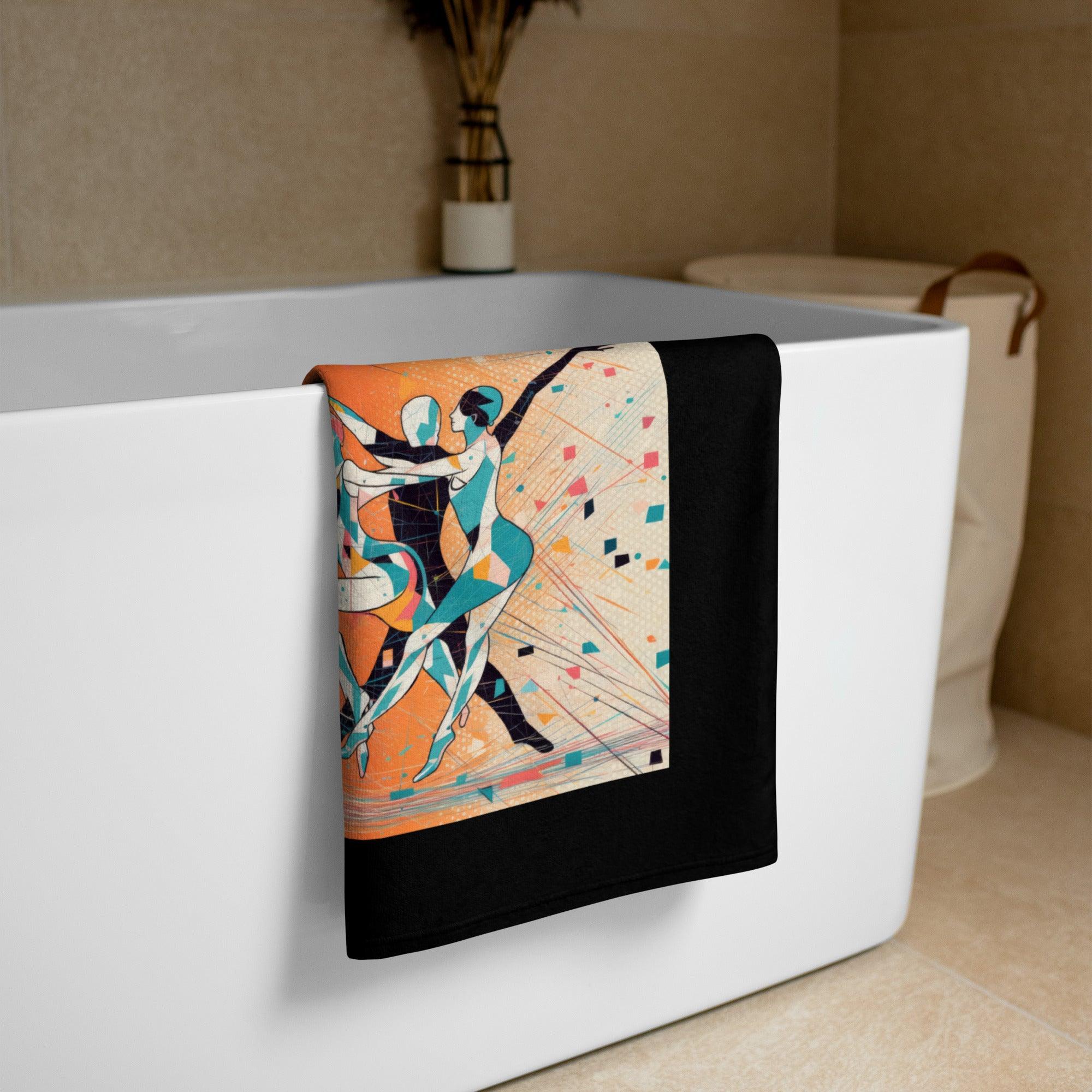 Balletic Romance In Style Towel displayed in a stylish bathroom setting.