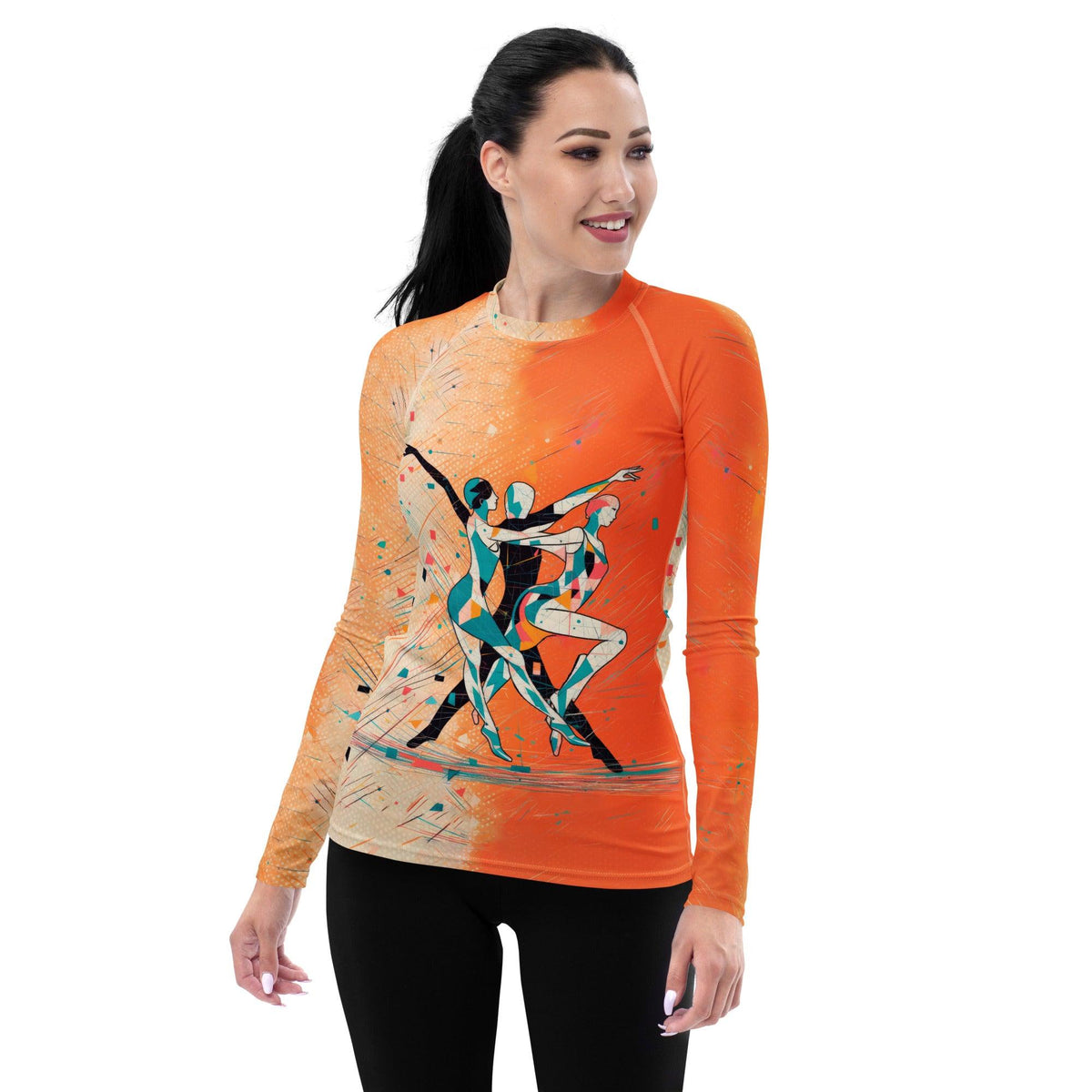 Elegant Balletic Romance Women's Rash Guard Front View