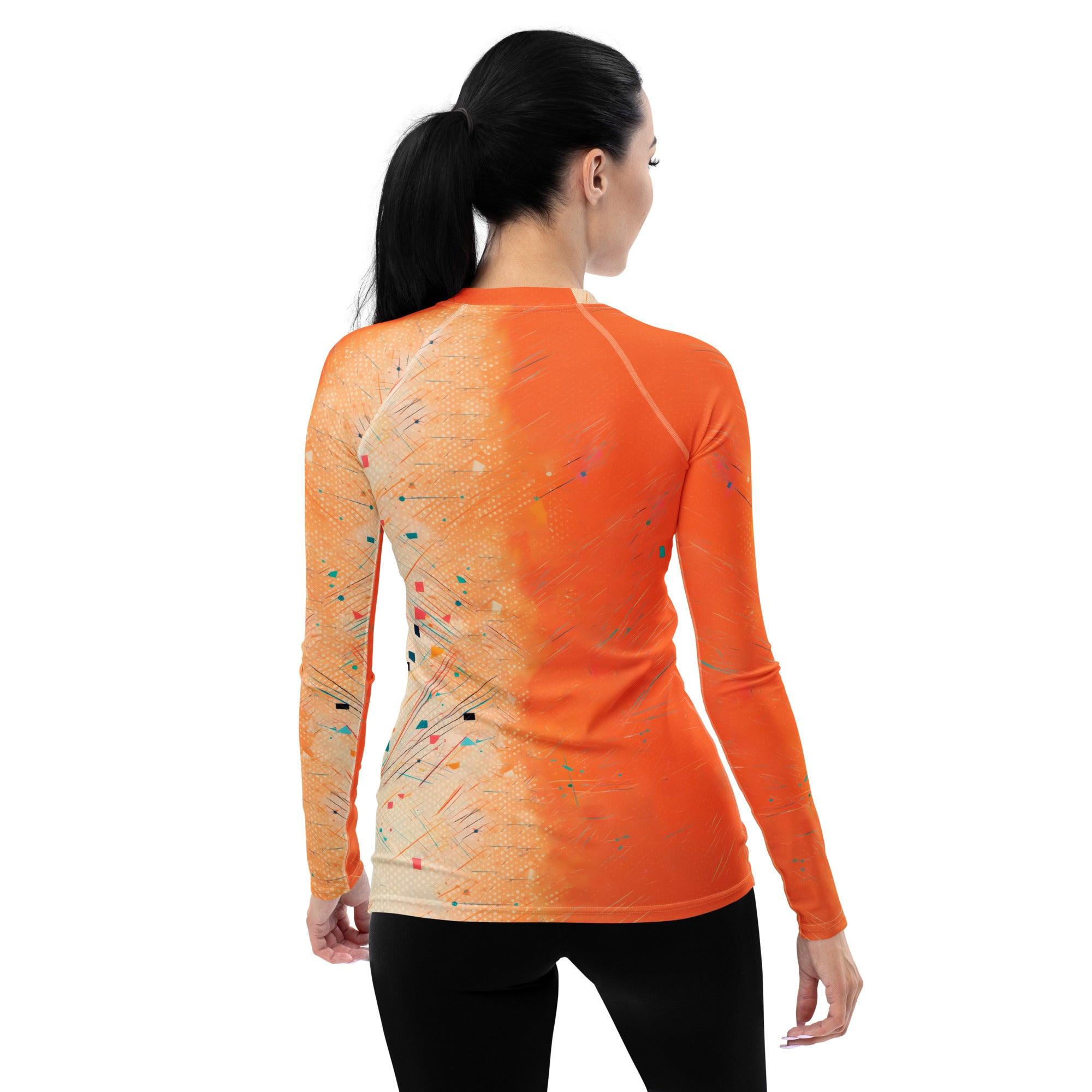 Stylish Women's Rash Guard with Balletic Romance Design Back View