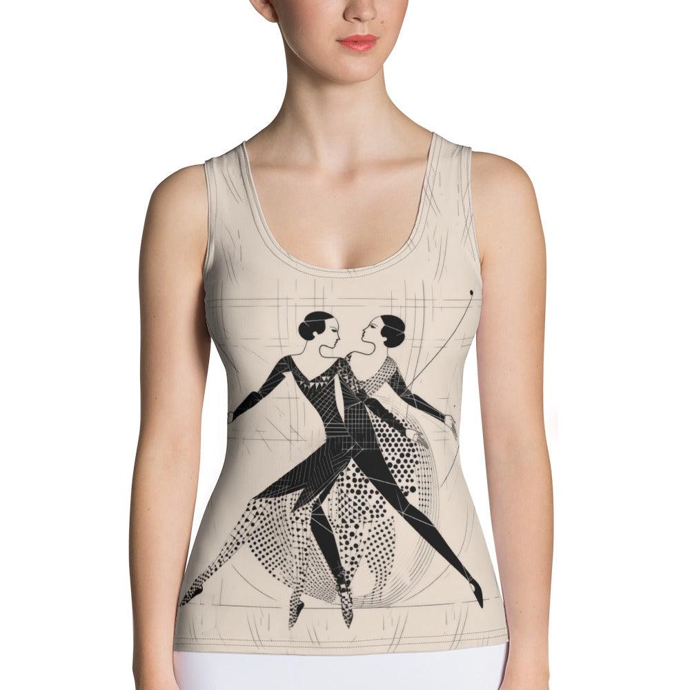 Balletic Serenade Attire sublimation tank top front view.