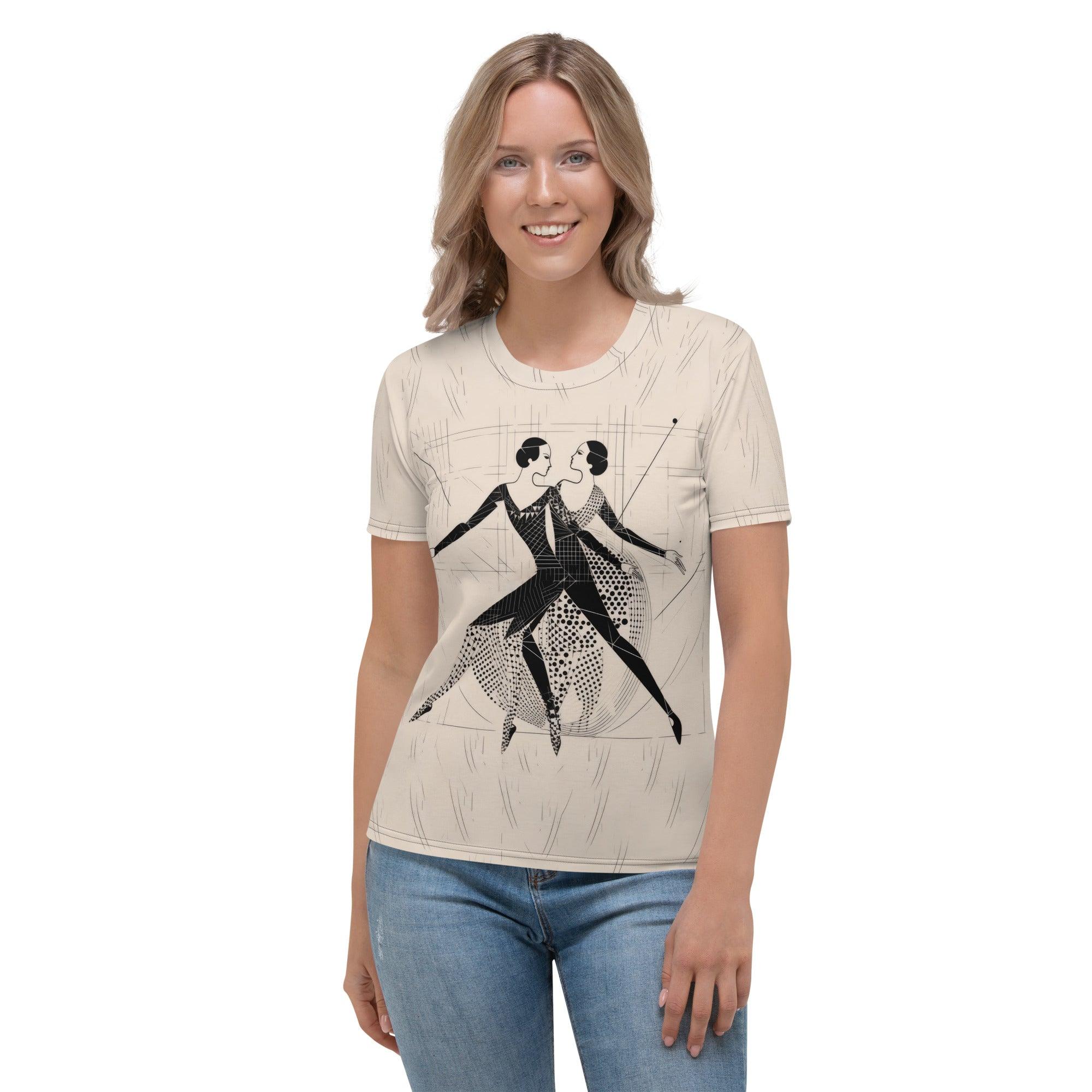 Versatile women's t-shirt in Balletic Serenade style