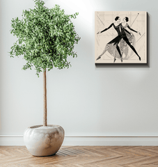 Elegant Ballet Dancer Art on Wrapped Canvas