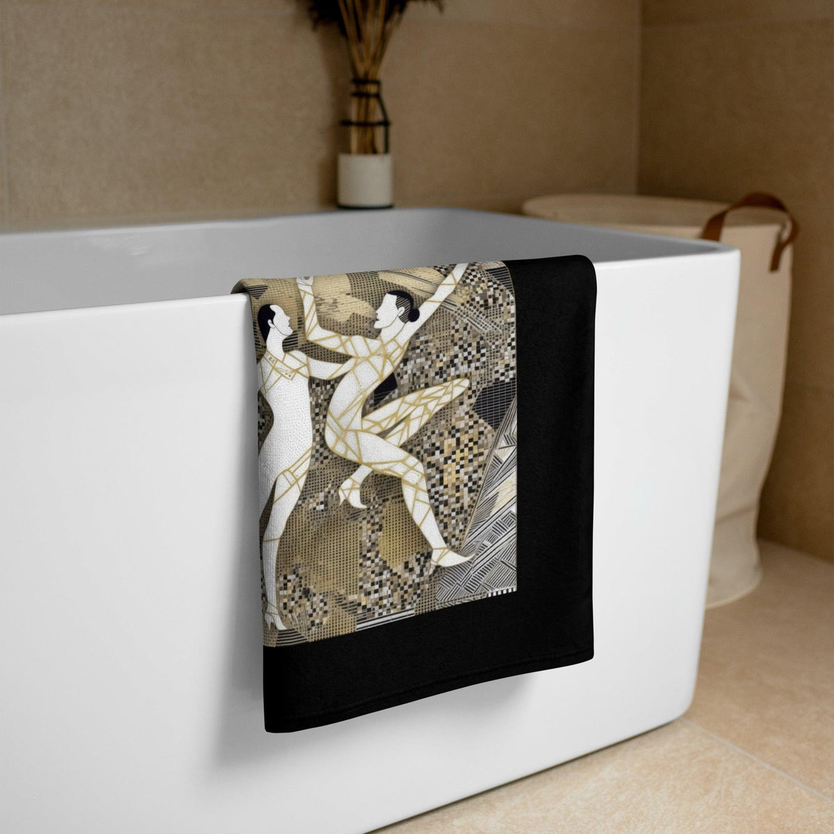 Elegant Balletic Symphony Attire Towel with ballet-inspired design for luxurious bathrooms.