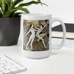 Balletic Symphony white glossy mug, perfect for ballet lovers.