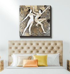 Artistic rendition of ballet attire on canvas