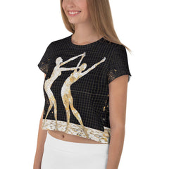 Balletic Symphony of Style Crop Tee styled for a chic casual look.