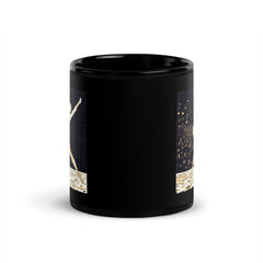 Close-up of Balletic Symphony of Style black glossy mug.