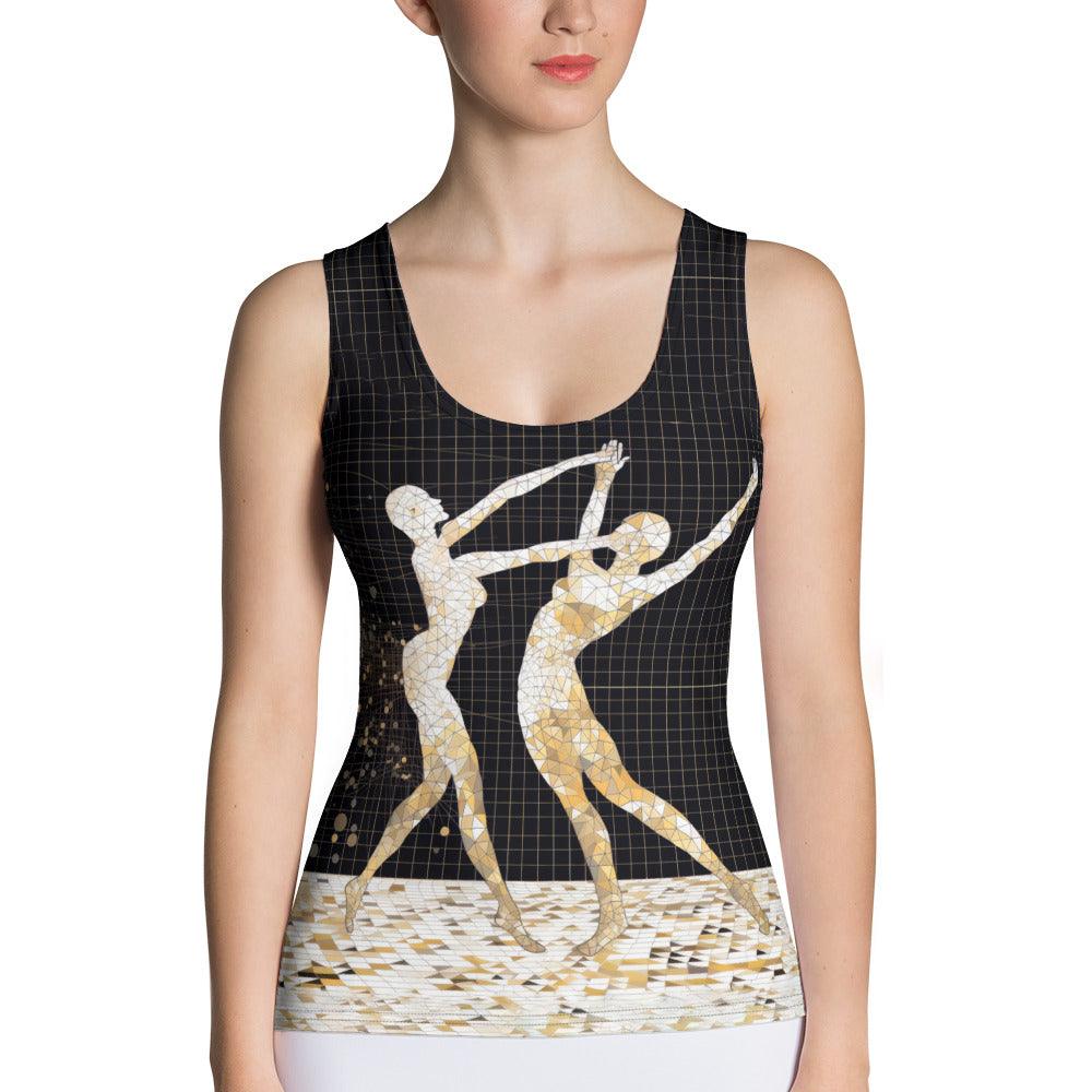 Elegant Balletic Symphony of Style sublimation tank top on white background