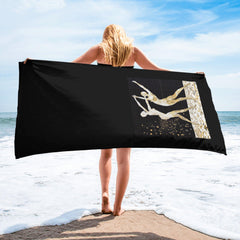 Elegant Balletic Symphony Of Style Towel with artistic design.