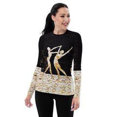 Elegant Balletic Symphony Rash Guard for Women in Action