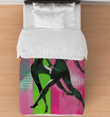 Elegant Balletic Synergy Attire Duvet Cover showcasing its intricate design and soft fabric.