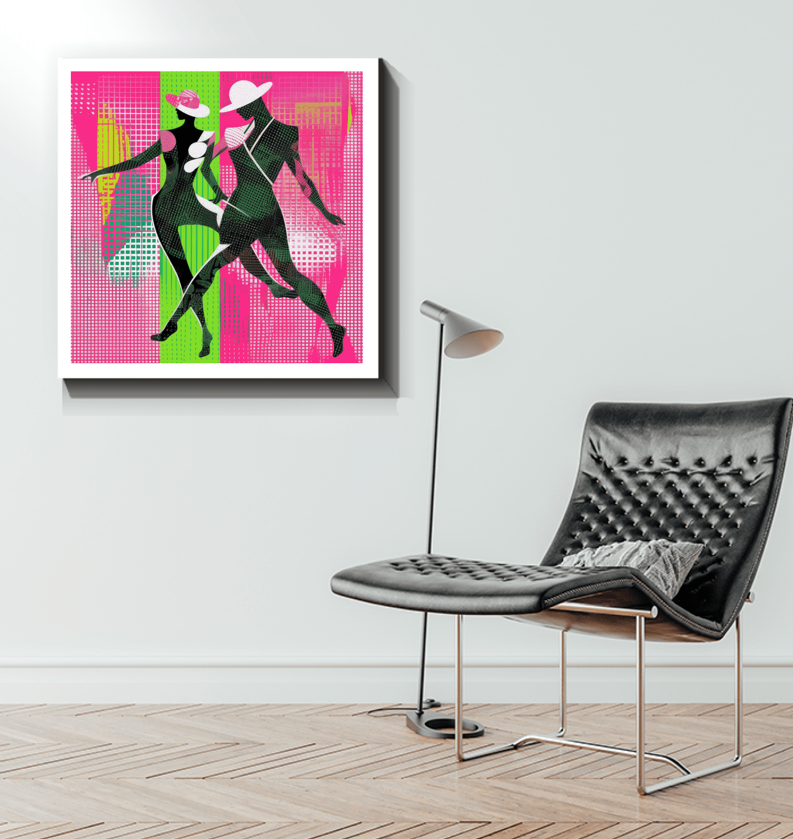 Balletic Synergy Attire Wrapped Canvas in Living Room