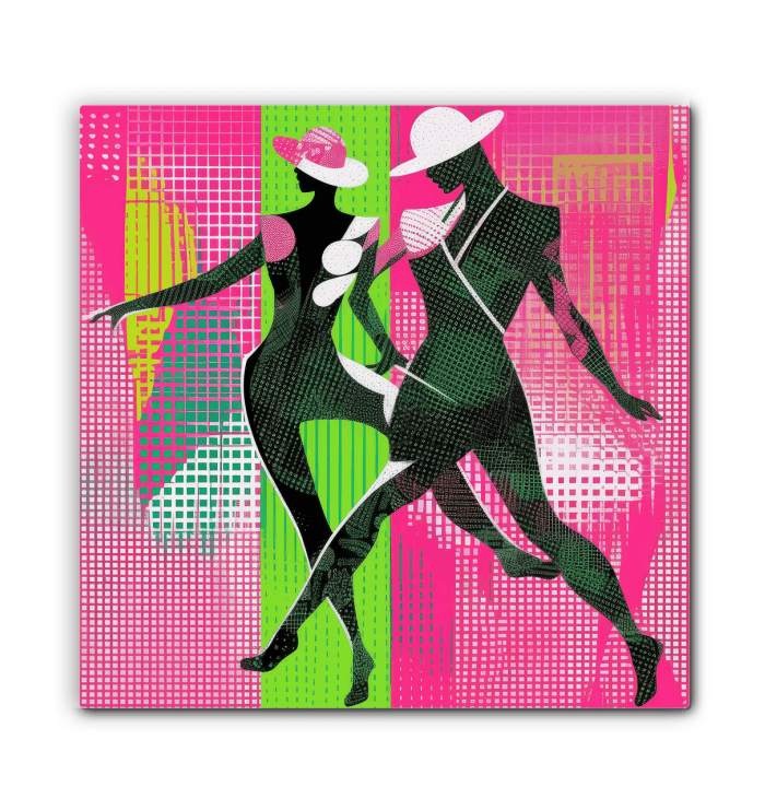 Elegant Balletic Synergy Attire Artwork on Canvas