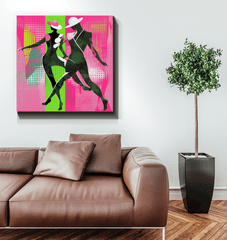 Vibrant Balletic Synergy Canvas in Artistic Lighting