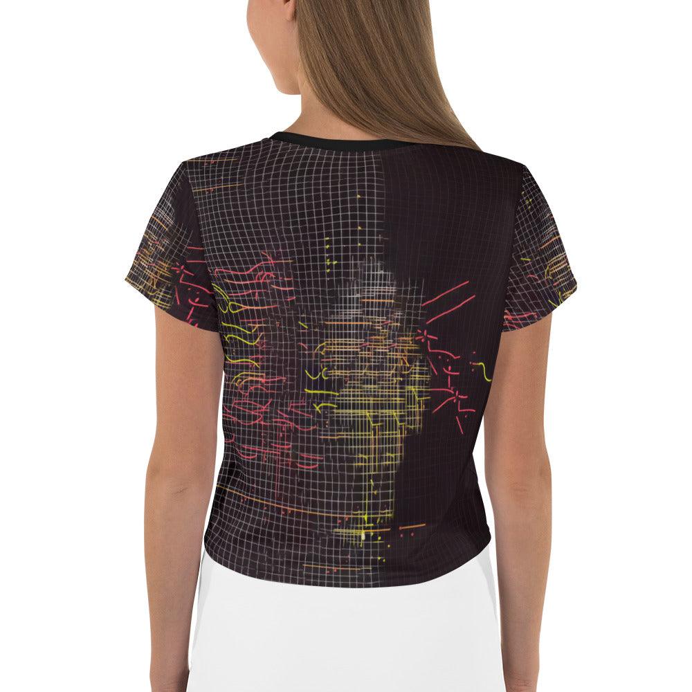 Fashionable all-over print Balletic Tapestry Style Crop Tee for modern wear.