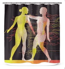 Elegant Balletic Tapestry Style Shower Curtain enhancing bathroom aesthetics