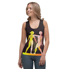 Elegant Balletic Tapestry Tank Top with Sublimation Print