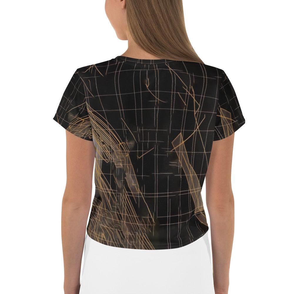 Balletic Transcendence Fashion Crop Tee with unique print design.