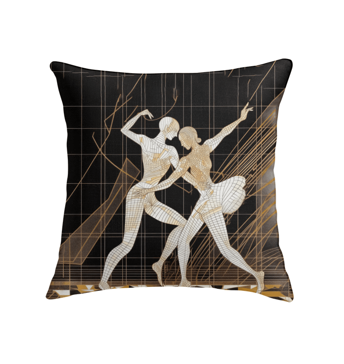 Close-up of the Balletic Transcendence Fashion Pillow, showcasing intricate design details.