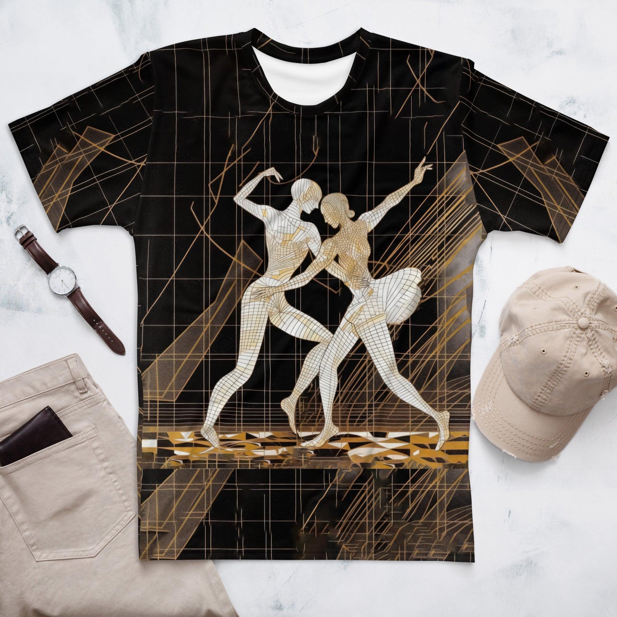 Balletic Transcendence men's fashion t-shirt on model.