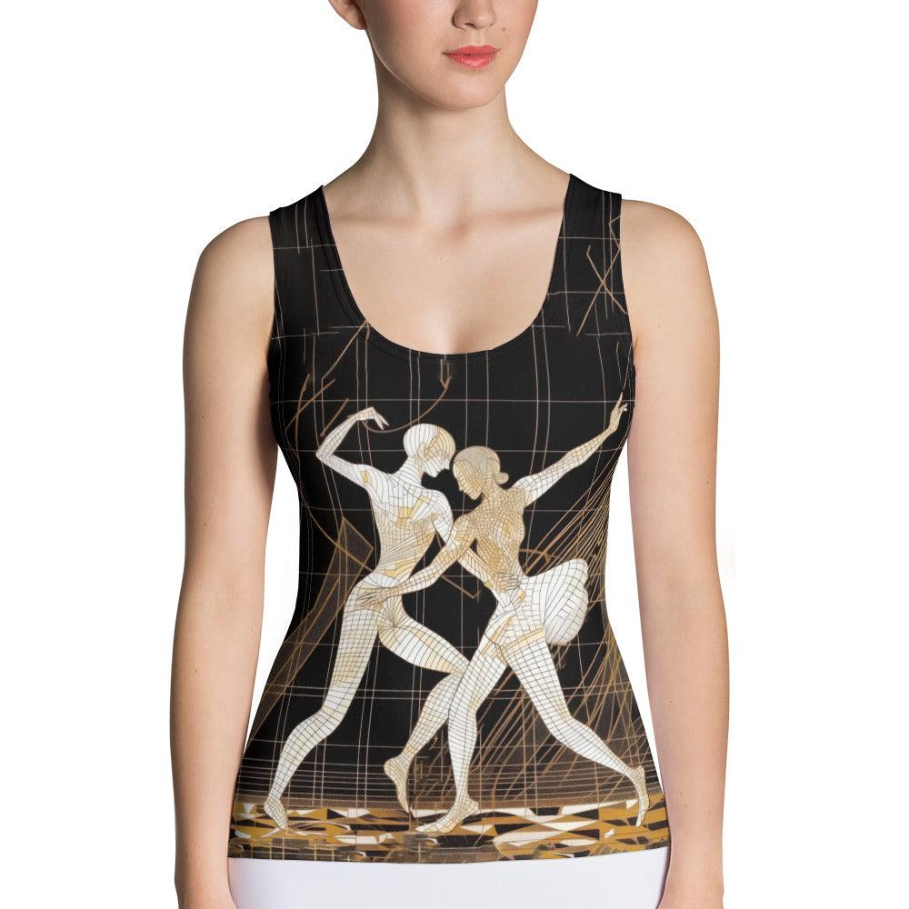 Elegant Balletic Transcendence Sublimation Tank Top in Action