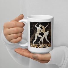 Close-up of Balletic Transcendence Fashion White Glossy Mug.