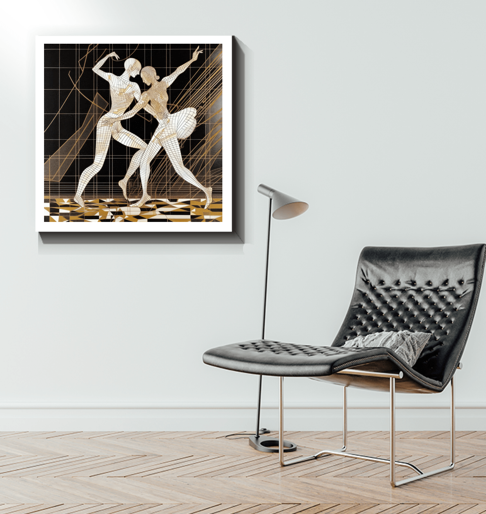 Decorative wrapped canvas with balletic fashion design