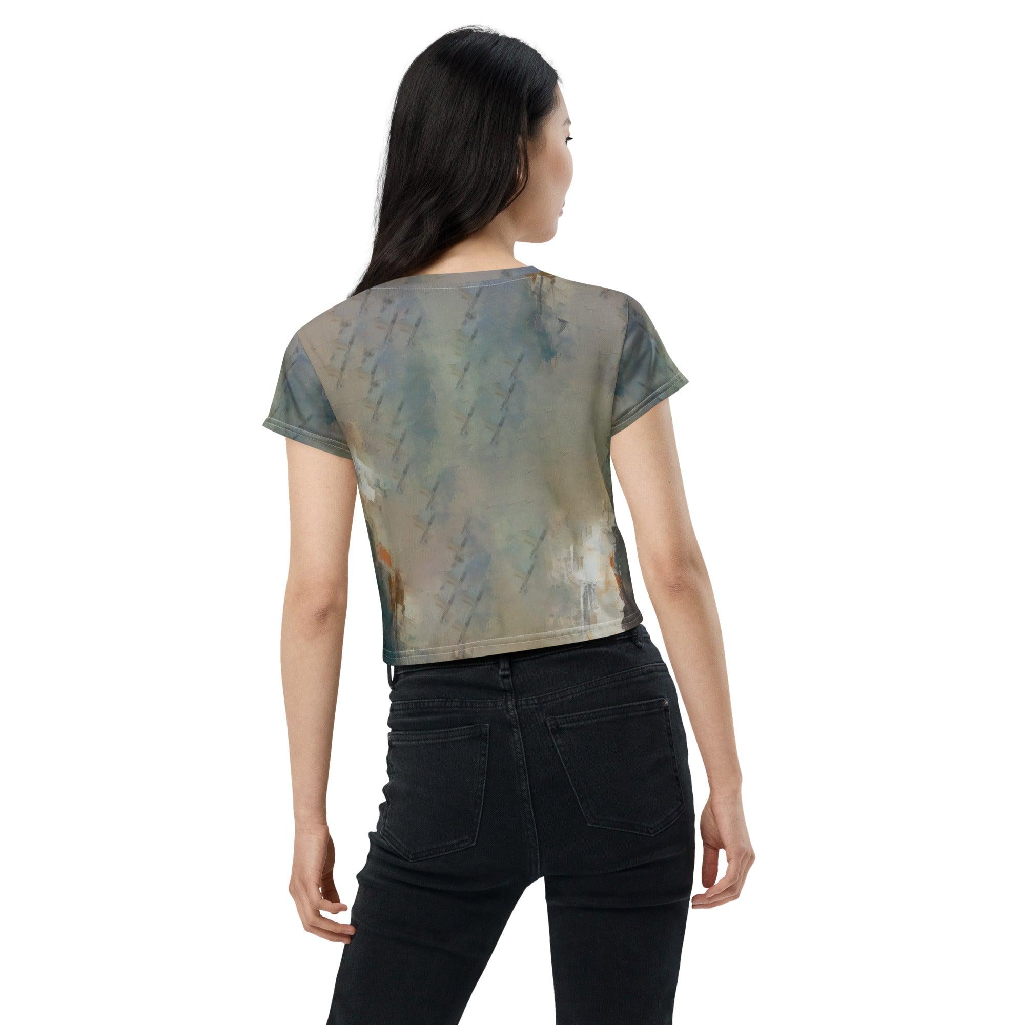 Baroque Brushes All-Over Print Crop Tee - Beyond T-shirts