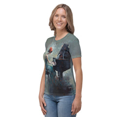 Beat Bliss women's t-shirt in a casual setting.