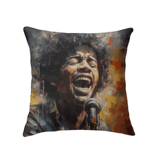Beat Boulevard Indoor Pillow on a chic living room chair