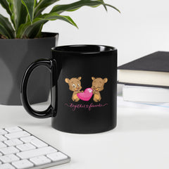 Together Forever Black Glossy Mug