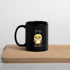 Bee My Valentine Black Glossy Mug