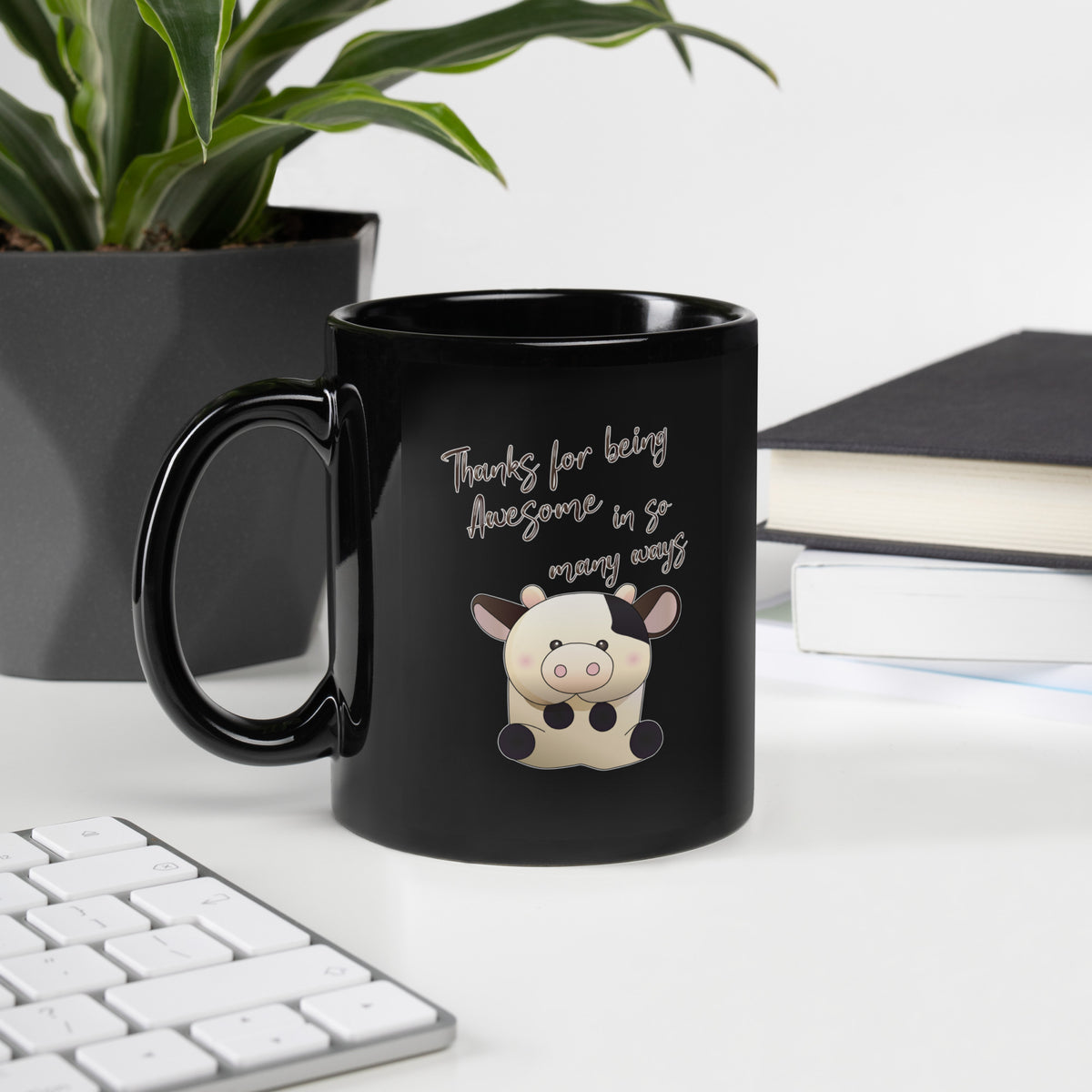 Thanks For Being Awesome Black Glossy Mug