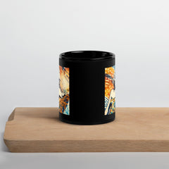 Surfing 5 08 Black Glossy Mug, combining elegance and the thrill of surfing in one design.