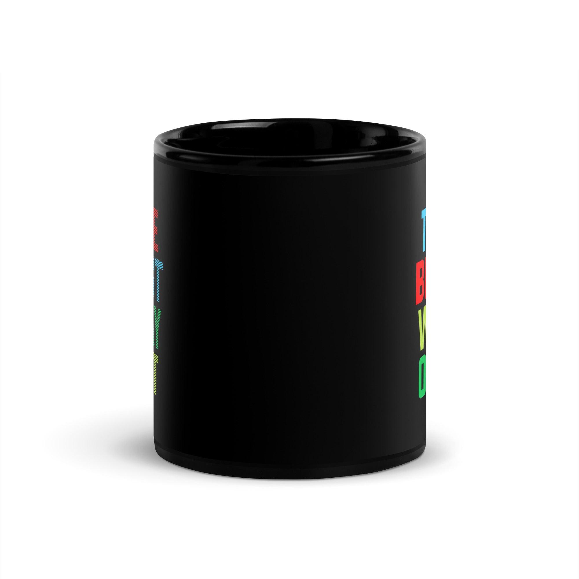 Elegant Typography Art Black Glossy Mug - Beyond T-shirts
