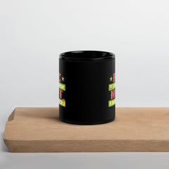 Abstract Typographic Fusion Black Glossy Mug - Beyond T-shirts