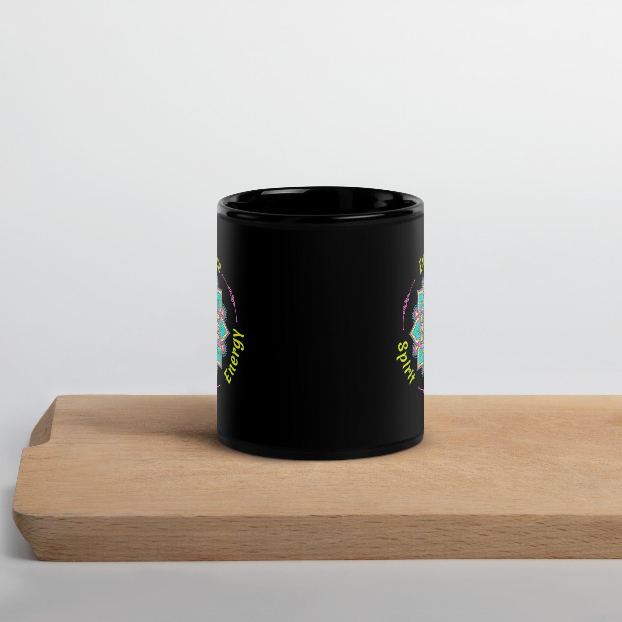 Lunar Brew Mandala Black Glossy Mug - Beyond T-shirts