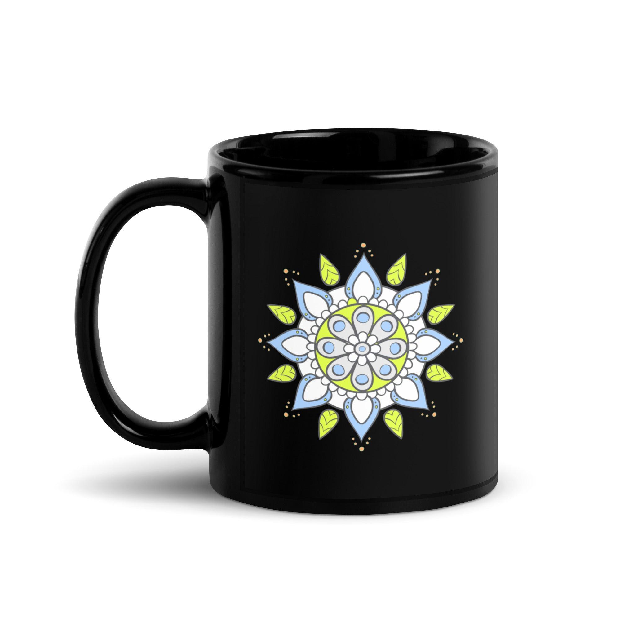 Golden Mandala Enchantment Black Mug - Beyond T-shirts