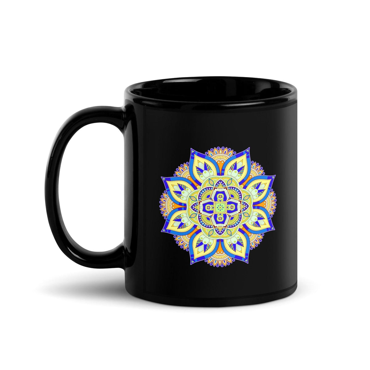 Mandala Tranquility On Black Mug - Beyond T-shirts