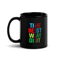 Elegant Typography Art Black Glossy Mug - Beyond T-shirts