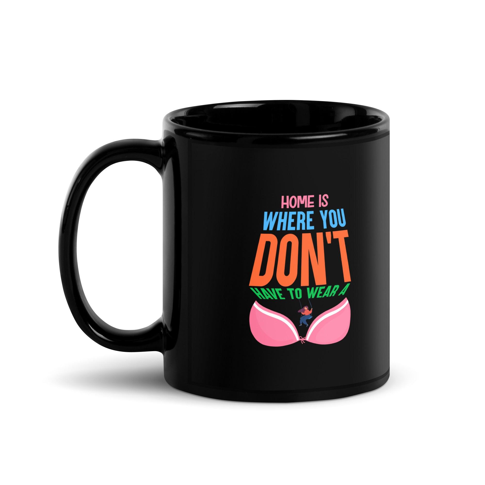 Artful Typography Black Glossy Mug - Beyond T-shirts