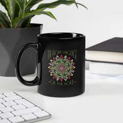 EleganceIn Every Sip Mandala Black Glossy Mug - Beyond T-shirts