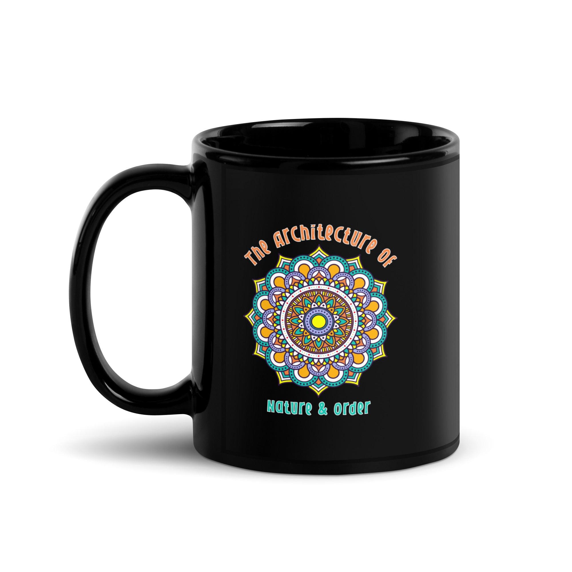 Chakra Awakening Mandala Black Glossy Mug - Beyond T-shirts