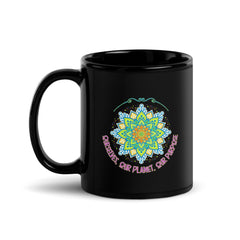 Floral Serenade Mandala Black Glossy - Beyond T-shirts