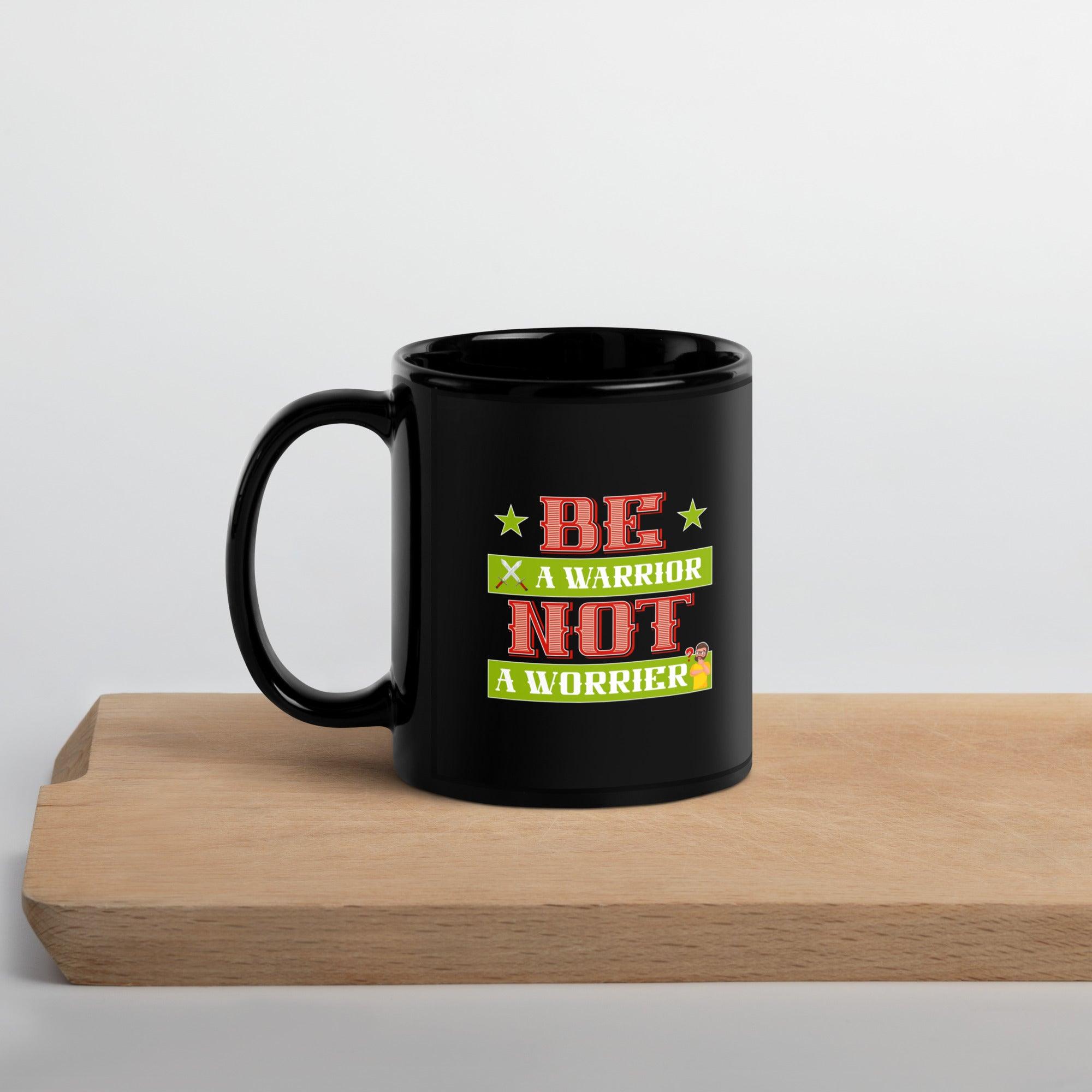 Abstract Typographic Fusion Black Glossy Mug - Beyond T-shirts