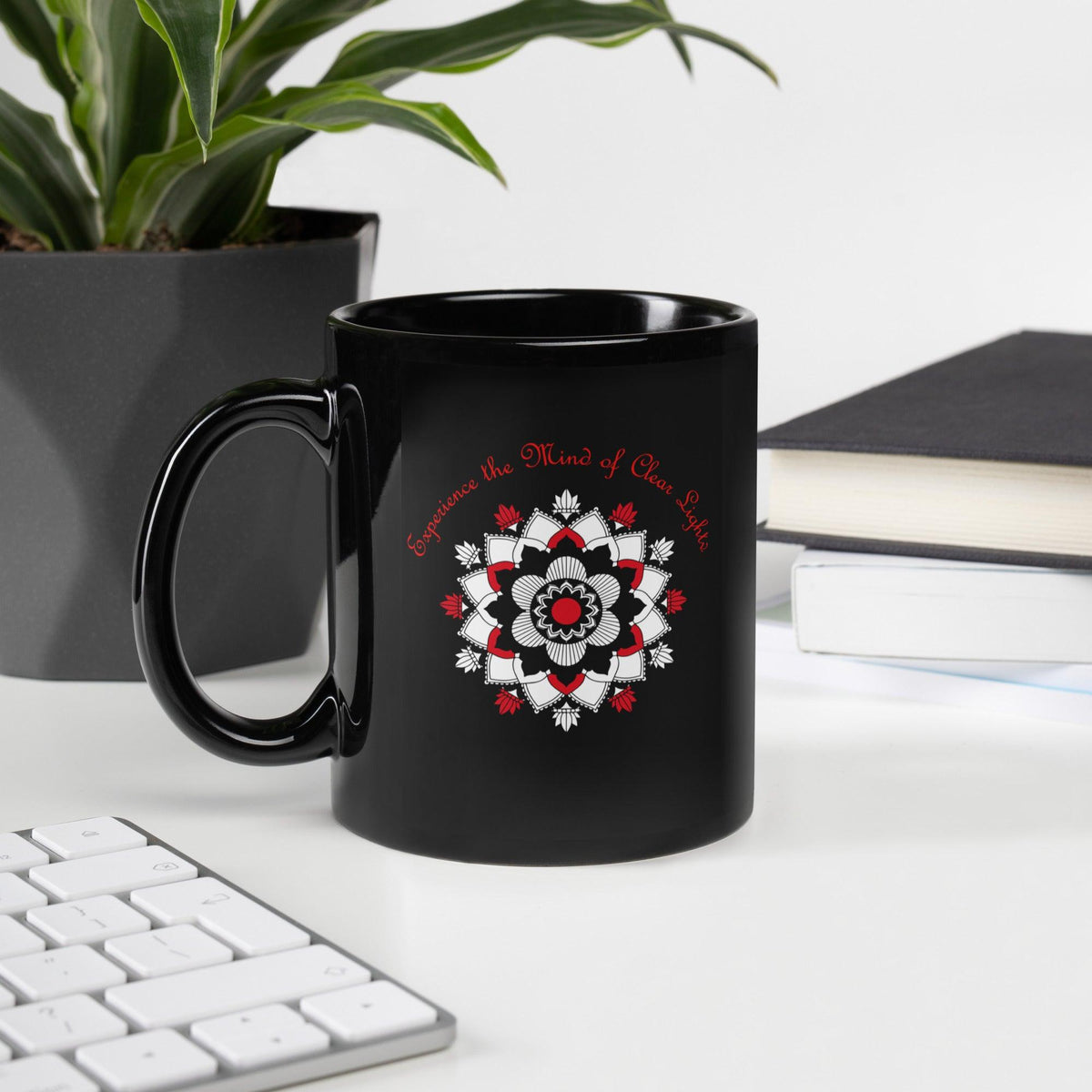 Abundance Brew Mandala Black Glossy Mug - Beyond T-shirts